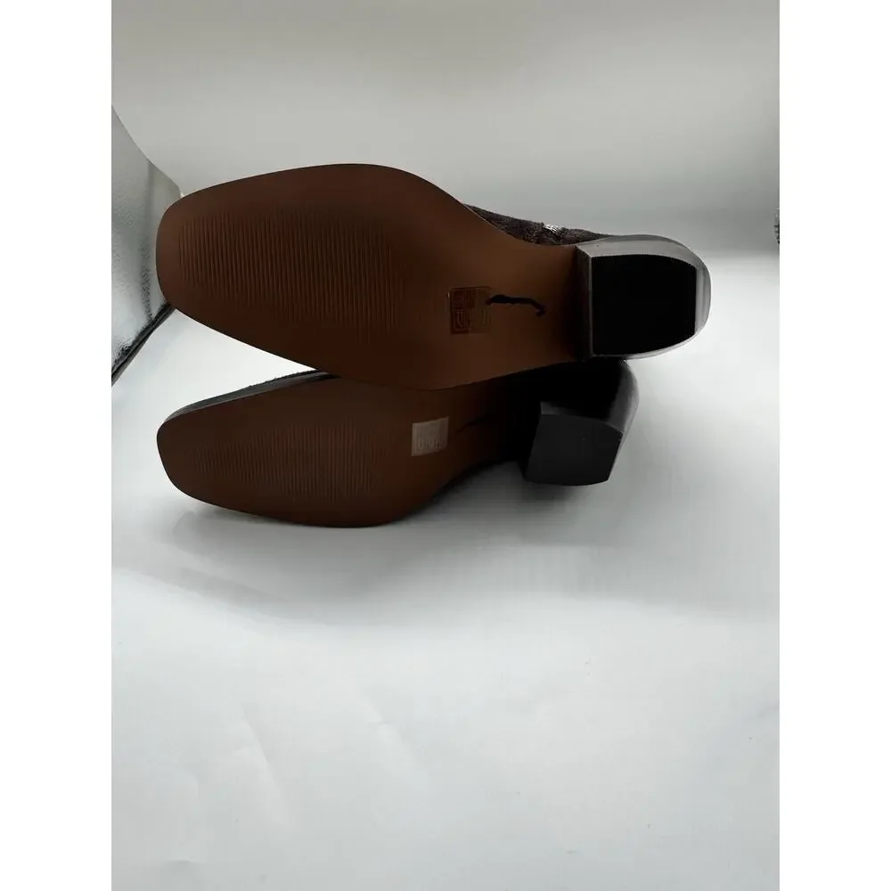 NWOB Madewell The Idris Side Zip Ankle Boot Coffee Bean Suede Leather Size 8